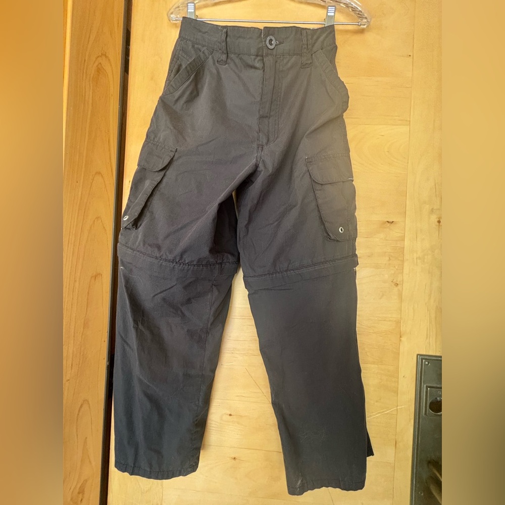 Vintage Micros Boys Black Convertible Cargo Pants Size 14